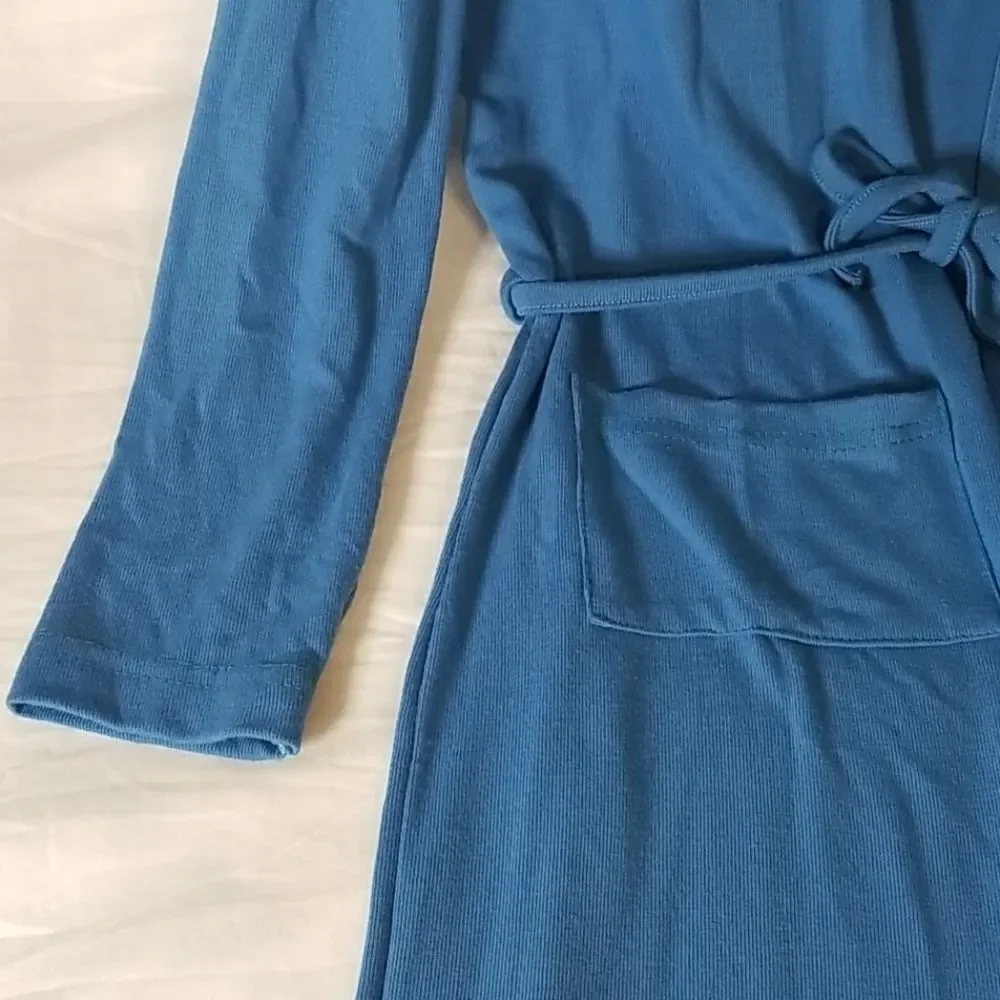 Cornflower‎ Blue Double Pocket Bathrobe